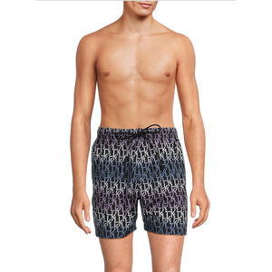 Karl Lagerfeld Paris Men Print Shorts Black Ombre Size M